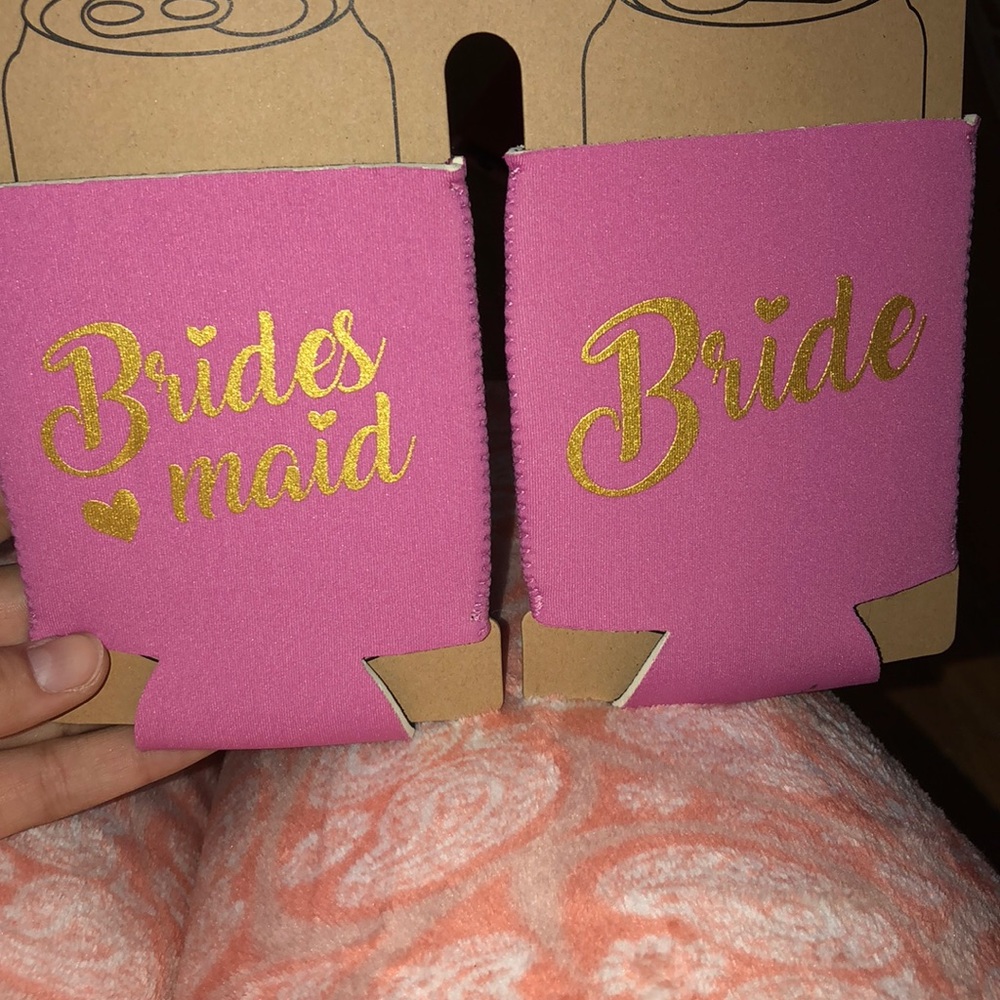 Bride and bridesmaid koozie
